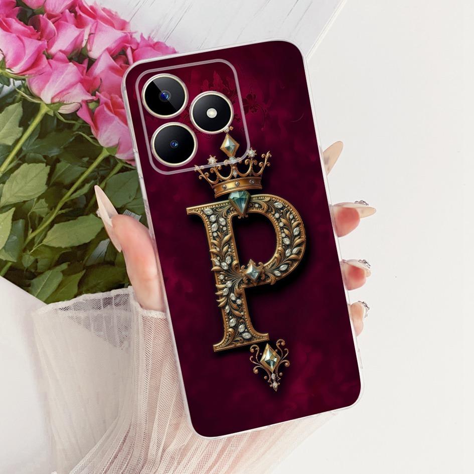For Realme Note 50 Case Luxury A Z Letters Soft Silicone Couple Phone Cases For Realme C60 C51 C51s C53 Narzo N53 Back Cover New