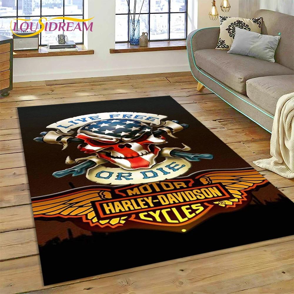 Covor cu Logo Motocicletă Harley-y Stil 27 pentru Sufragerie Dormitor Decor Casă, Covoraș Antiderapant pentru Canapea Preș de Intrare Cadou copii