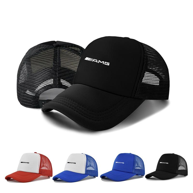 OFK3 Summer Extended Brim Sun Protection Baseball Cap Outdoor Sun Hat Sports Breathable Hat Printed Mesh for Mercedes Benz W203 W204