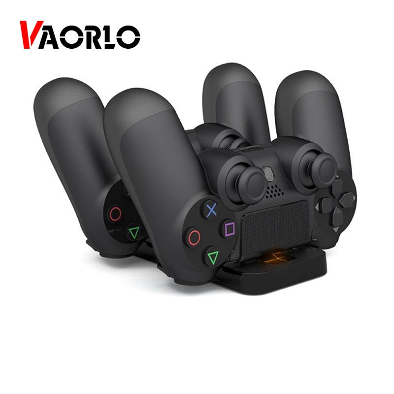 VAORLO USB-pordi topeltlaadimine PS4 kontrolleri dokkimisjaama aluse hoidik Playstation 4 topeltmängupuldi jaoks