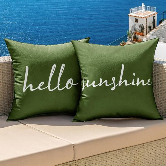 2 Pezzi Copricuscini da Esterno Impermeabili Copricuscini Decorativi Quadrati per Patio Giardino Balcone Uso Interno Esterno