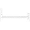 Metal Bed Frame with Headboard and Footboard White 100x190 Cm