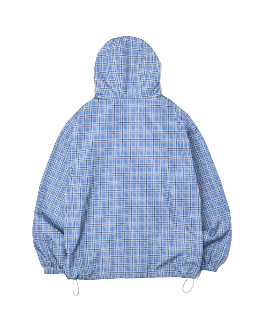 Physical Department Bear Keyring Check Windbreaker_Blue