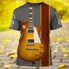 Summer Men's T Shirts Guitar Graphic 3d Fashion Music T-shirt Pullover Short Sleeve O Neck Rock Hip Hop Tops Oversized Clothing