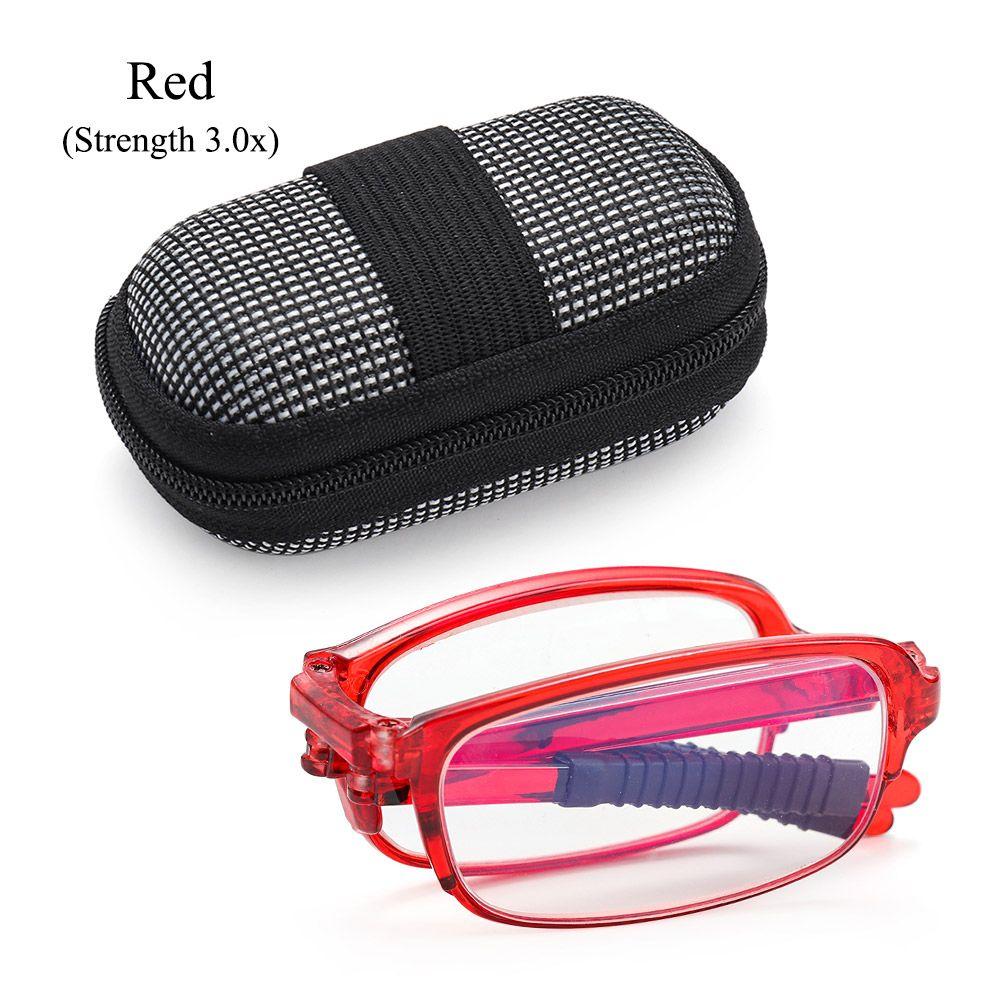~ 4.0x Lightweight Portable Compact Reading Glasses Presbyopic Glasses with Zipper Case Folding