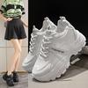 Dicke Sohle Dad Shoes für Damen 2025 neue Frühjahrsschuhe, weiße Schuhe, beliebte Freizeitreise Sportschuhe für Damen