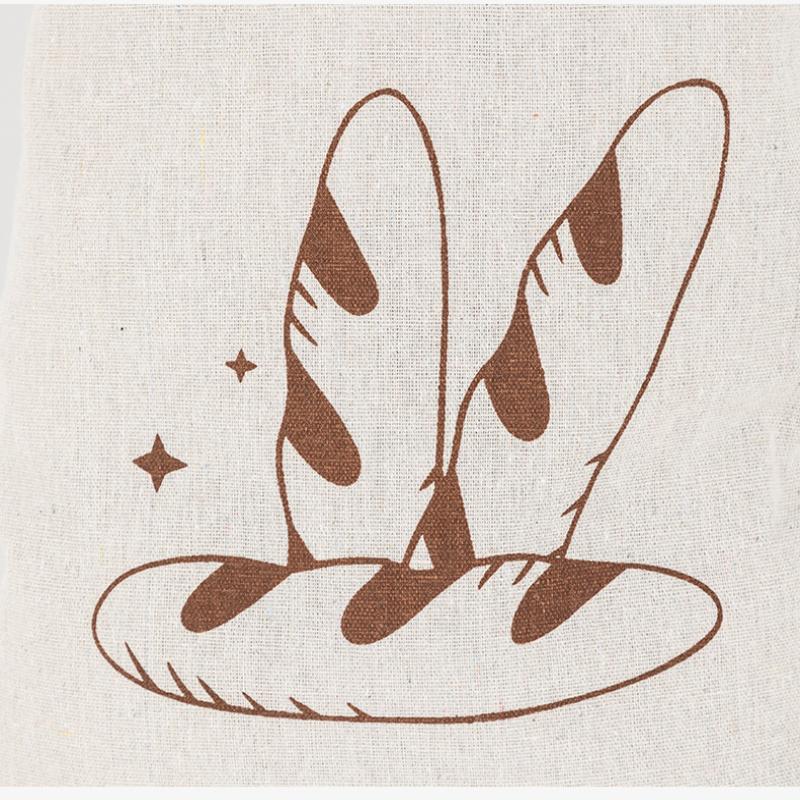 Linen Bread Bag Reusable Baguette Cotton Drawstring Storage Bag Loaf Homemade Bread Fresh Eco Friendly Keeping For Baguette