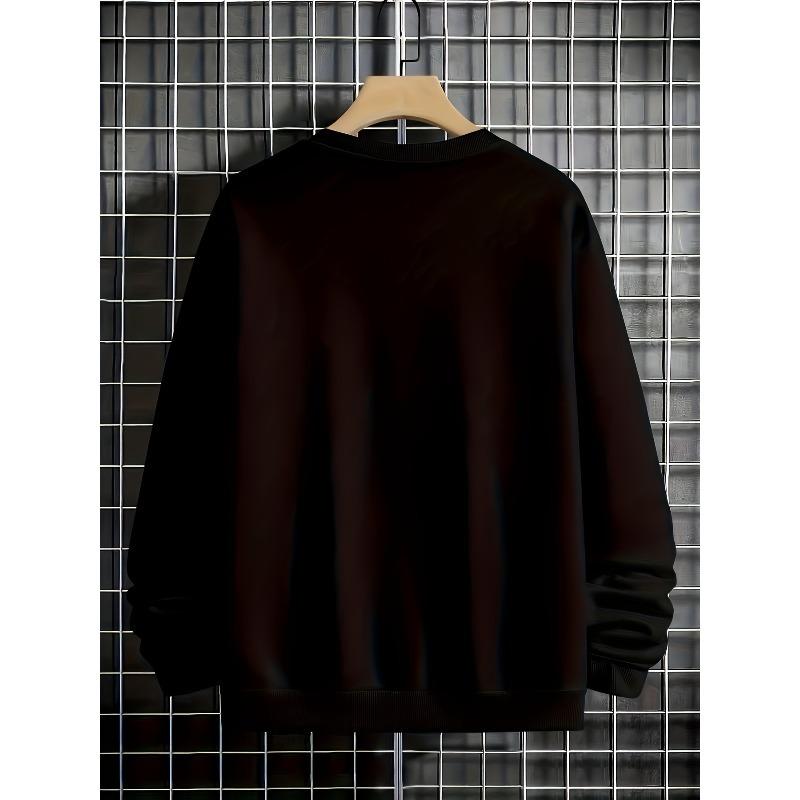 European Sizes Teen Boys New York Letter Print Casual Sporty Long-Sleeve Sweatshirt Warm Crew Neck Top Autumn Winter Comfortable Outdoor Wear