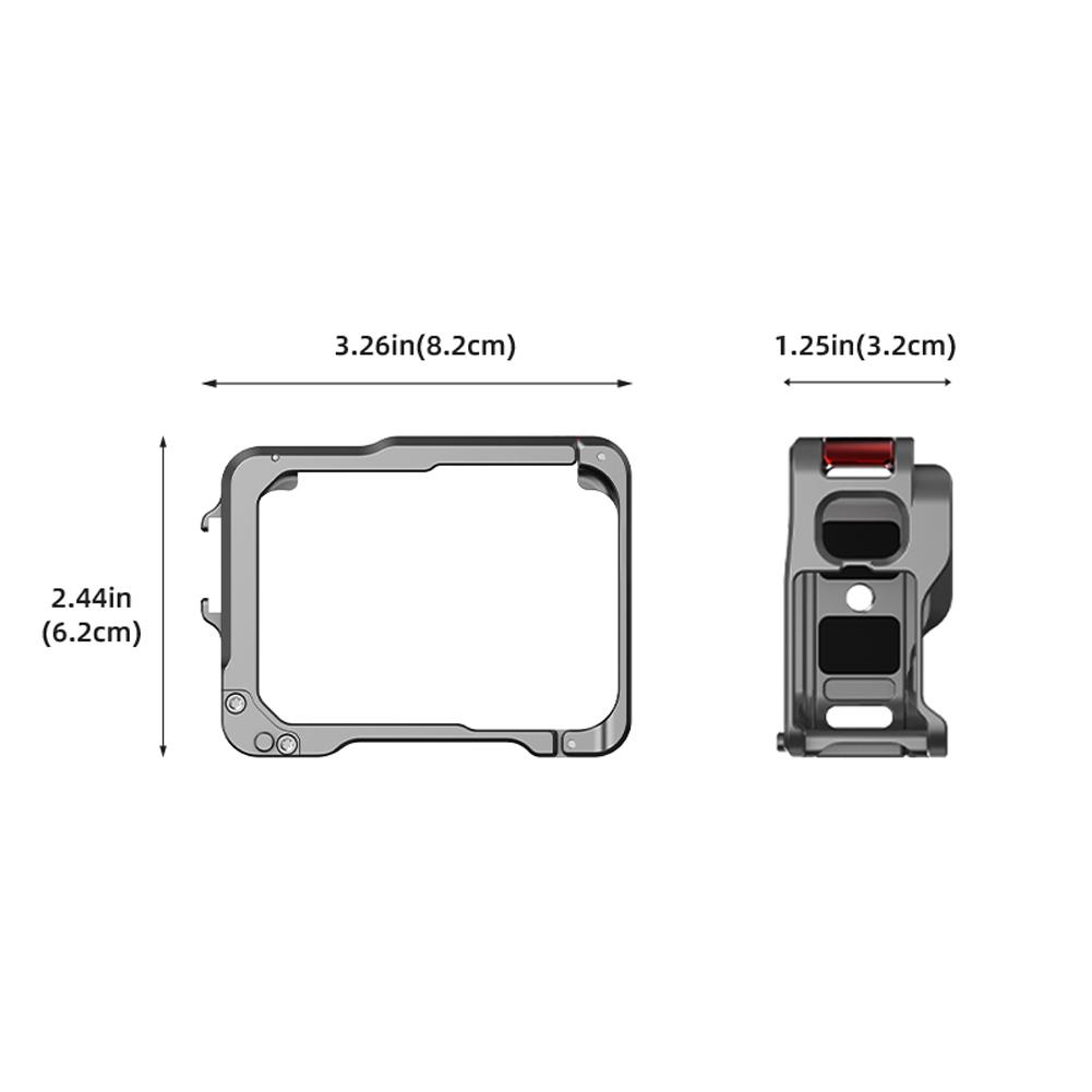 Aluminum Alloy Cage Quick Release Protective Frame Housing Shell Camera Cage for Insta360 Ace Pro/Insta360 Ace Pro 2 Camera
