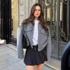 Autumn and Winter New Casual Warm Woolen Coats Women Street Fashion Pockets Short Jackets Women Turn Down Collar Solid Vintage Lady Jacket Coat 25082