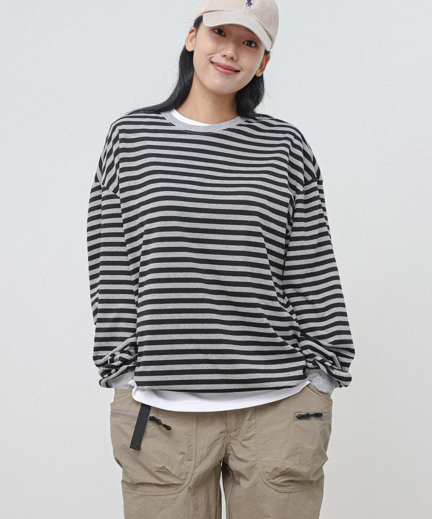Modernoment Striped Oversized String Long Sleeve [Khaki]