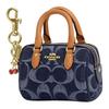 Rowan 9 Klassisches Print-Logo Denim und Leder Tragetasche Damen Handtaschen Blau Natur CZ083-IMXIA