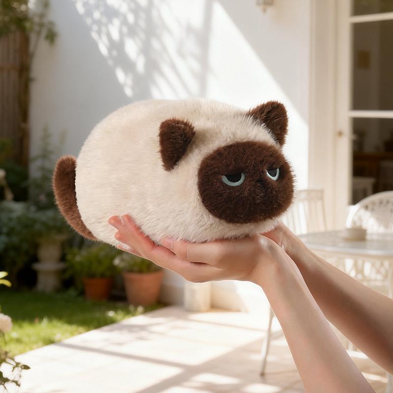 Purring Cat Series Plush Toy Soft Fluffy Chubby Cat Stuffed Doll Cute Kitten Sofa Home Decor Birthday Gift For Women Girls