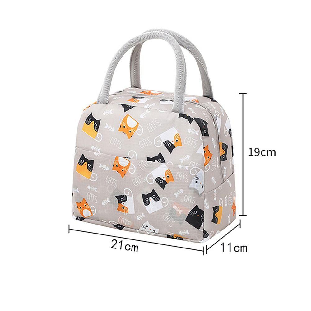 Lebensmittel Frisch Tragbare Isolierte Lunchtasche Große Kapazität Cartoon-Druck Picknick Handtaschen Wasserdichter Lunchbox-Organizer
