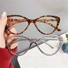 Trendy Dámské Brýle proti modrému světlu Retro Kočičí oko Leopardí vzor Průhledný rám Péče o zrak Počítačové Brýle Brýle