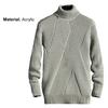 Turtleneck Men Sweater Thick Acrylic Fiber Winter Autumn Base Shirt for Daily Wear