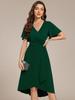 Ever-Pretty Women's Elegant High Stretch V-Neck Ruffles Sleeves Midi Length Wedding Guest Dress