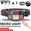Welleninduktive LED-Scheinwerfer Kopfmontierte Taschenlampe Outdoor Tragbar Haushalt Nachtlauf Angeln Scheinwerfer