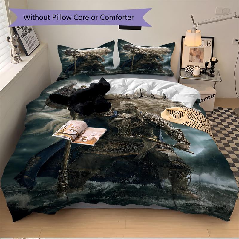 1Pc Warrior Lion Axe Bedding Set Quilt Cover Pillowcase Home Christmas Xmas Halloween Gift 1 Duvet Cover 2 Pillowcase M92487