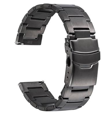 WOCCI Herren 22mm Metall-Uhrenarmband, 316L Edelstahl, Schnellverschluss, Dunkelgrau