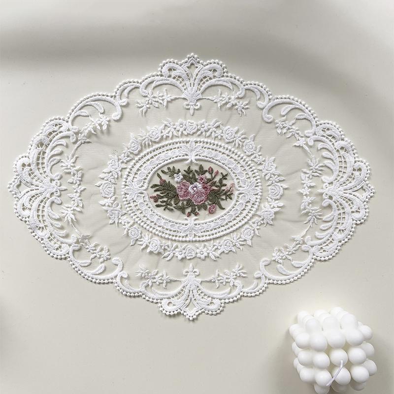 Vintage Lace Coaster Table Cloth Lace Tablecloth Embroidery Placemat Cabinet Furniture Decoration Background Photo Props