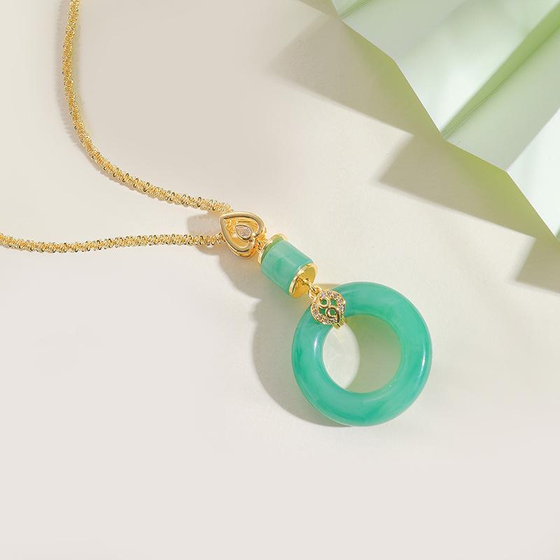 Ping An Gesp Ketting Vrouwelijk Chinese Stijl Hof Retro Hetian Jade Hanger Ornament