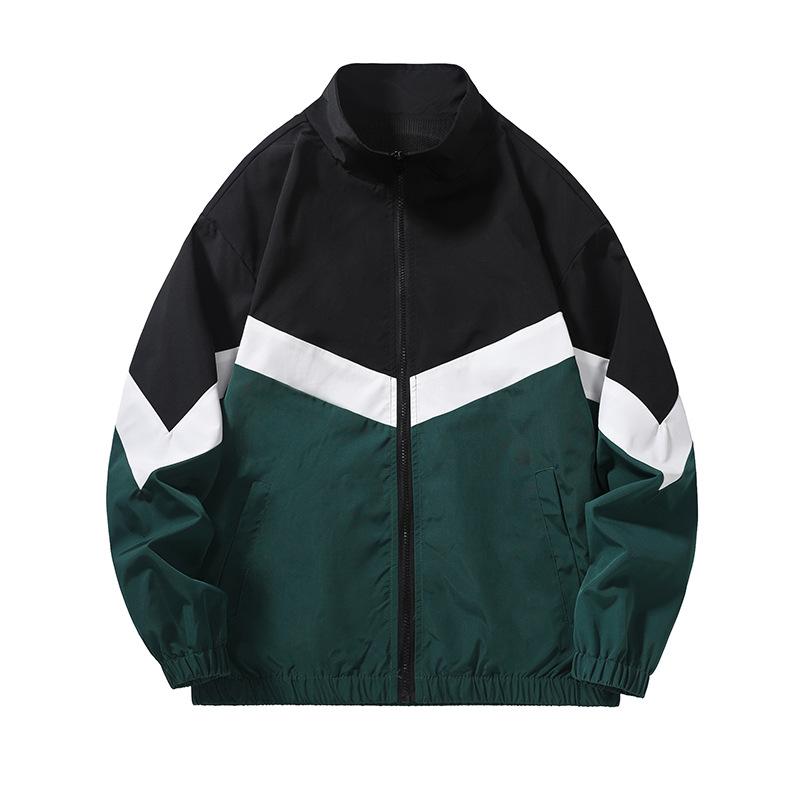 Jacket Men's Stand Up Collar Jacket Color Blocked Casual Men's Jacket Stand Up Collar Jacket