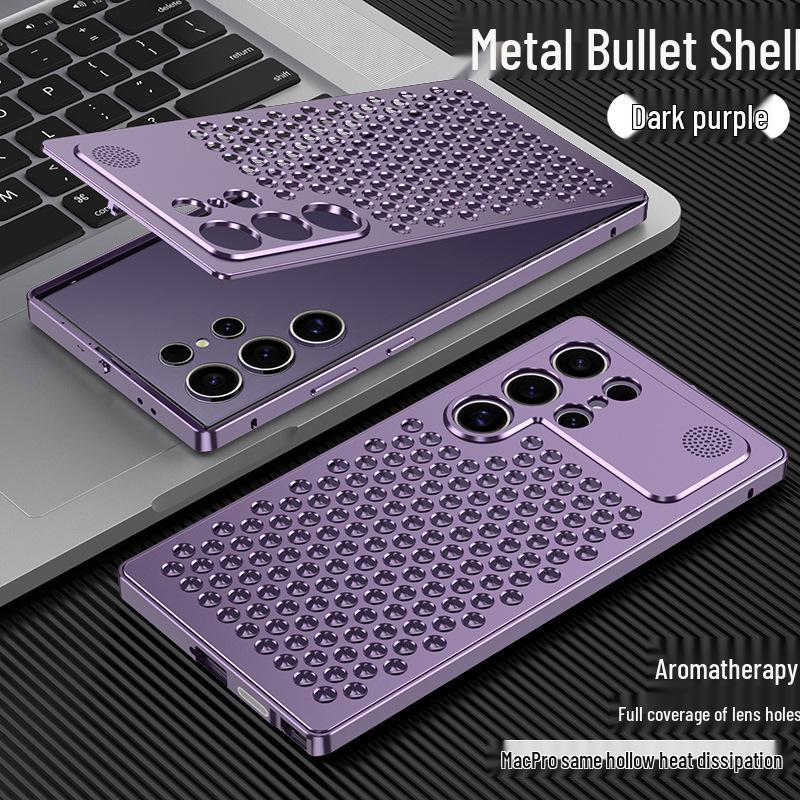Samsung S26 Ultra Metal Aromatherapy Cooling Case: Anti-Drop, Snap-On Protective Cover for S25 and S24 Ultra