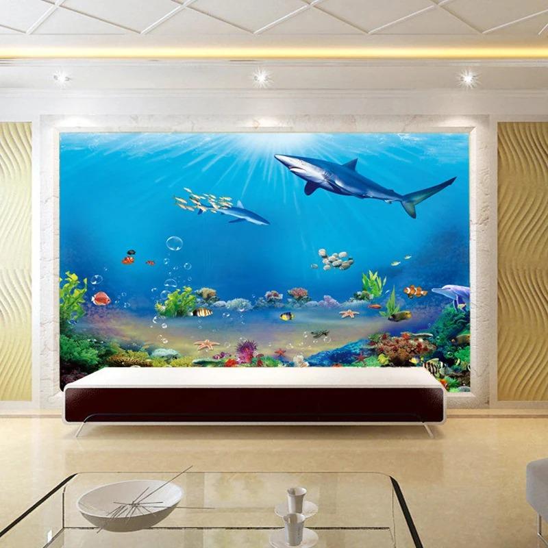 Papel de parede 3D de animais, oceano, foto, papel de parede para paredes, sala de estar, quarto, decoração de casa, papel de parede