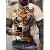 Men's Funny Animals 3D Printed T-Shirt Street Casual Street Casual Everyday Short Sleeve Tee Tops Summer Round Neck Men Clothing