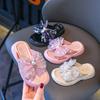 Girls Lace Mesh Slippers Summer New Girls Soft Sole Pearl Bao Head Princess Shoes Girls Sandals