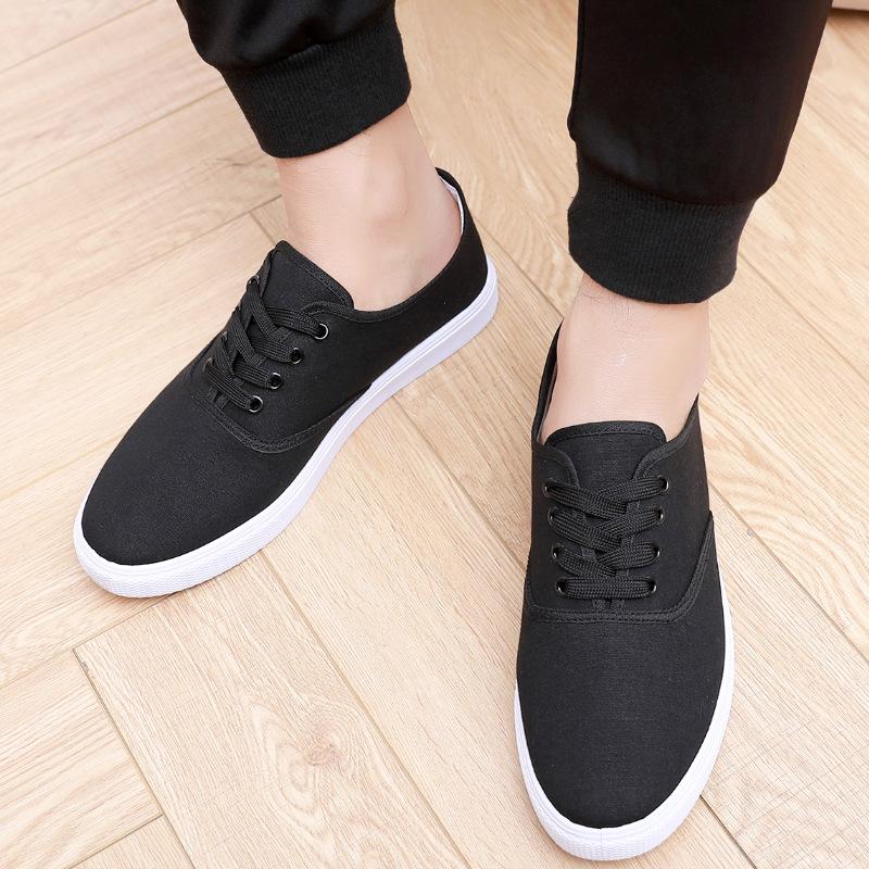 Lace-Up Canvas Shoes Men'S Low-Top Versatile Men'S Single Shoes Student Shoes Casual One-Pedal Couple White Shoes Men And Women The Same Style