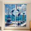 2pcs   Seaside Vacation Print Curtains Polyester Rod Pocket Design Light Filtering for Bedroom Living Room Office   Machine Washab