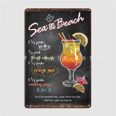 Sex On The Beach Metal Plaque Poster Cinema Garage Garage Club Design Wall Decor Tin Sign Poster
