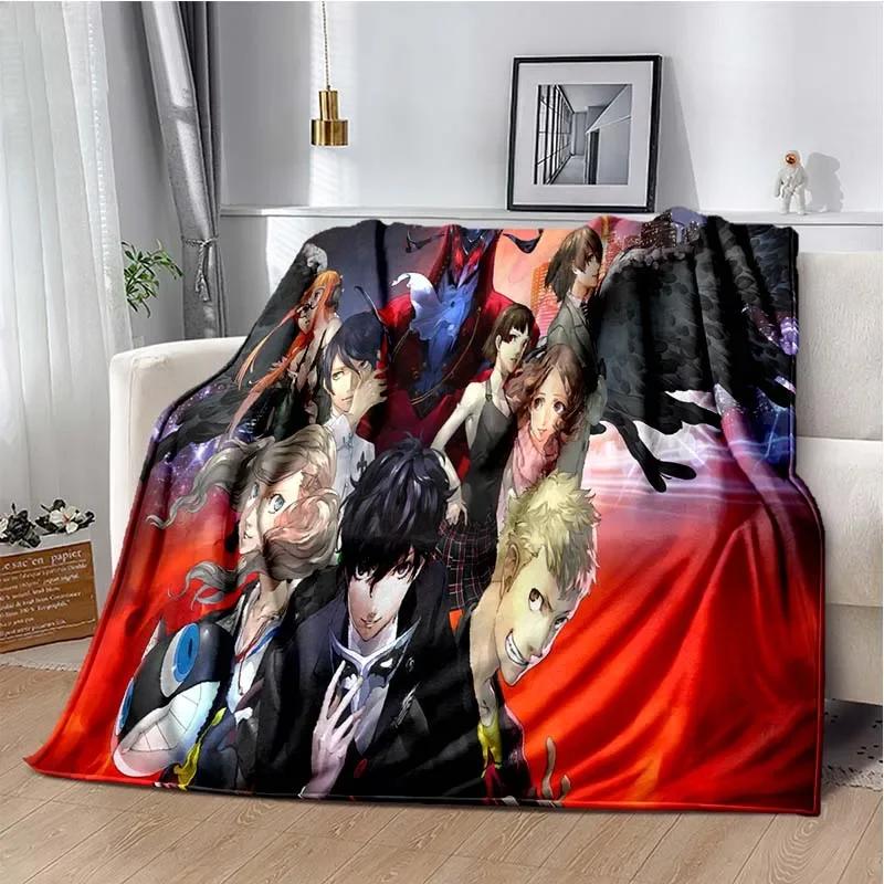 Persona Anime Cartoon Throws Blanket Kid Picnic Super Soft Kawaii Blanket for Travel Beding Couch Sofa Bed Blanket Birthday Gift
