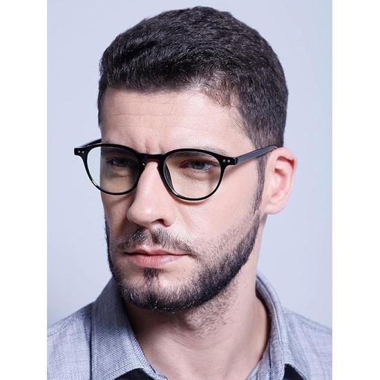 Intellilens Round Blue Cut Computer Glasses for Eye Protection with Lens Cleaner Solution for Spectacles | Blue Light Filter Glasses |(48-22-140)