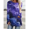 [Printed Design – Not Textured] Women’s Spring and Autumn Plus Size Clothing Fashion Starry Sky Tie Dye Gradient Print
