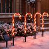 Decorative Lawn Lamps 4Pcs Solar Candy Cane Pathway Lights, Christmas Outdoor Stake Waterproof Decorations for Yard Garden Lights Patio Holiday