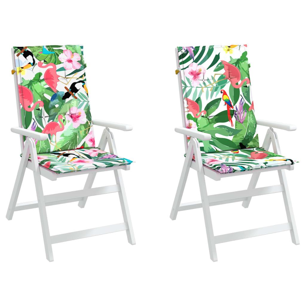 Garden Chair Cushions for High Back Chairs 2 Pcs Multicolored 120 X 50 X 3 Cm