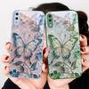 Elegant Pink Butterfly For Samsung A01 02 A03 Core 04 05 A06 10 12 A13 14 5G 15 16 M02 12 Note 8 9 10 20 Glass Ultra Phone Case