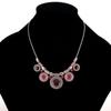 Vintage Ethnic Style Colorful Floral Geometric Pendant Necklace Women's Bohemian Niche Festival Accessories Jewelry