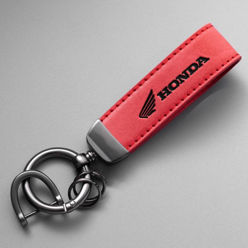 Leather Motorcycle Emblem Keychain Keyring Embossing Process For Honda CB400 CB650 FCBF CBR25ORR CRF SH3O0 NC75O Accessories FF4