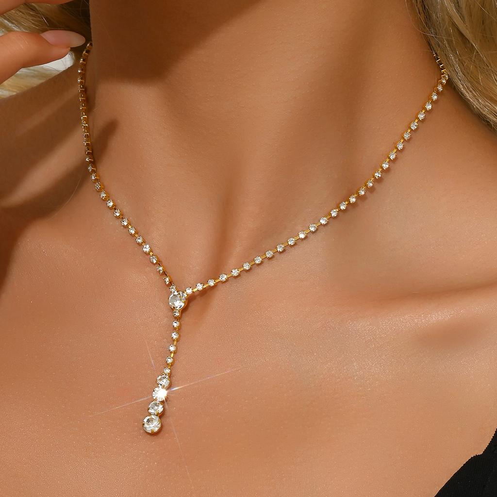 Fashionable, Light Luxury, Minimalist, Popular Jewelry, Hot Selling Necklaces, Rhinestones, Cross-border Hot Sales