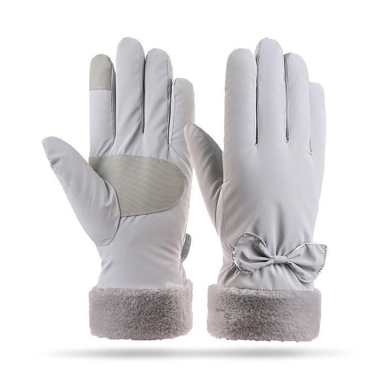 Warm Gloves for Women Plus Velvet Windproof Waterproof Non Slip Outdoor Cycling Bicycle Cold Proof Touch Screen Winter Gloves