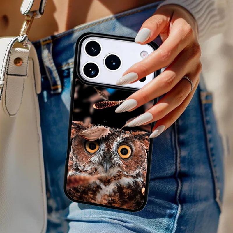 Owl Animal Pattern Phone Case For iPhone 17 Air 14 15 13 12 Max Cover For Apple 16e 11 Pro Max Plus Coque
