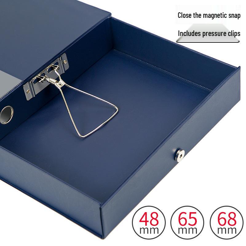 Huajie Leather Grain 2.5" Cardboard Archive Box - Document Storage PP/PVC Data Box