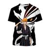 Hot Sale Summer Kurosaki Ichigo 3D Print T-shirt Anime BLEACH Fashion O Neck Short-sleeved Men's and