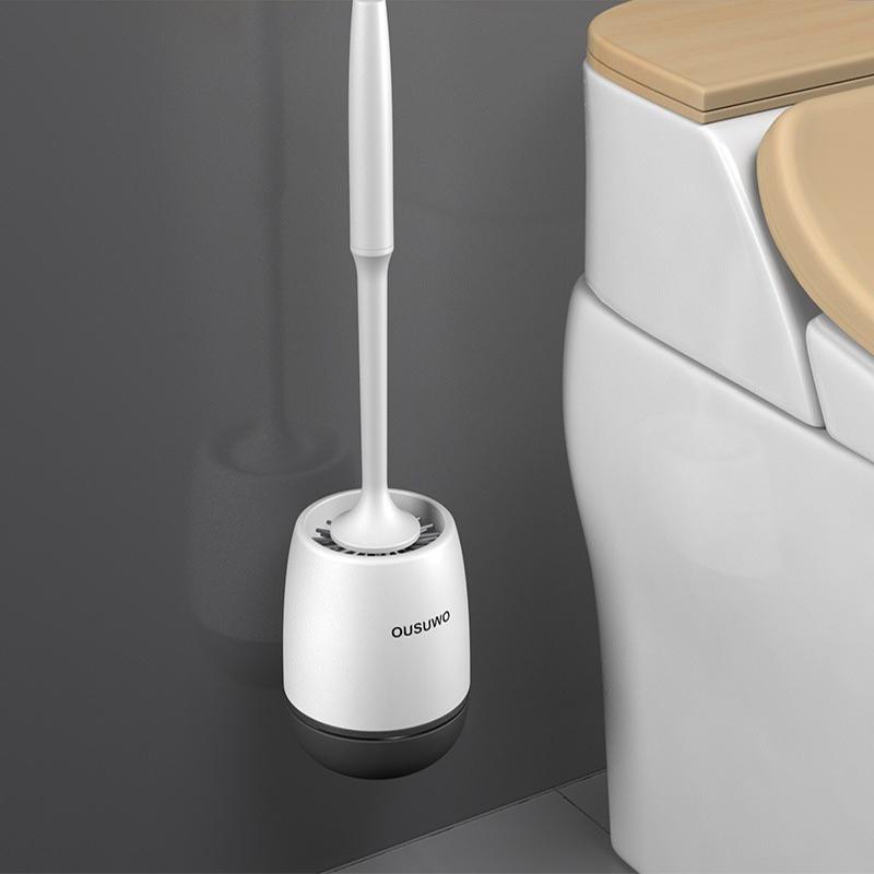 TPR Soft Toilet Brush Food-grade Silicone Head Quick Drainingwall-mount or Floor-standing Cleaning Brush Toilet Brush Bathroom Accessories