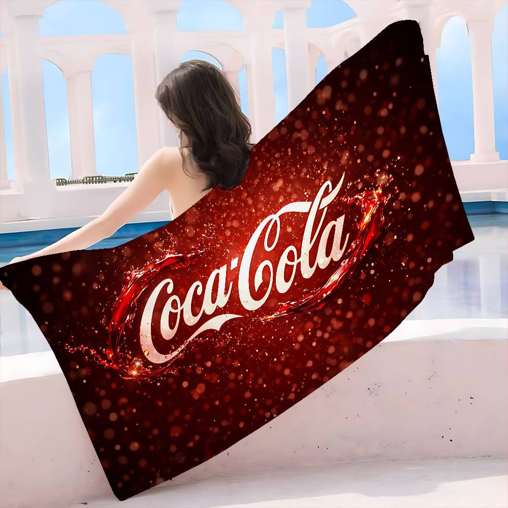 C-Coca C-cola Vintage Logo Microfiber Printed Beach Towel Mountain Climbing Yoga Beach Swimming Running Absorbent Soft Towel