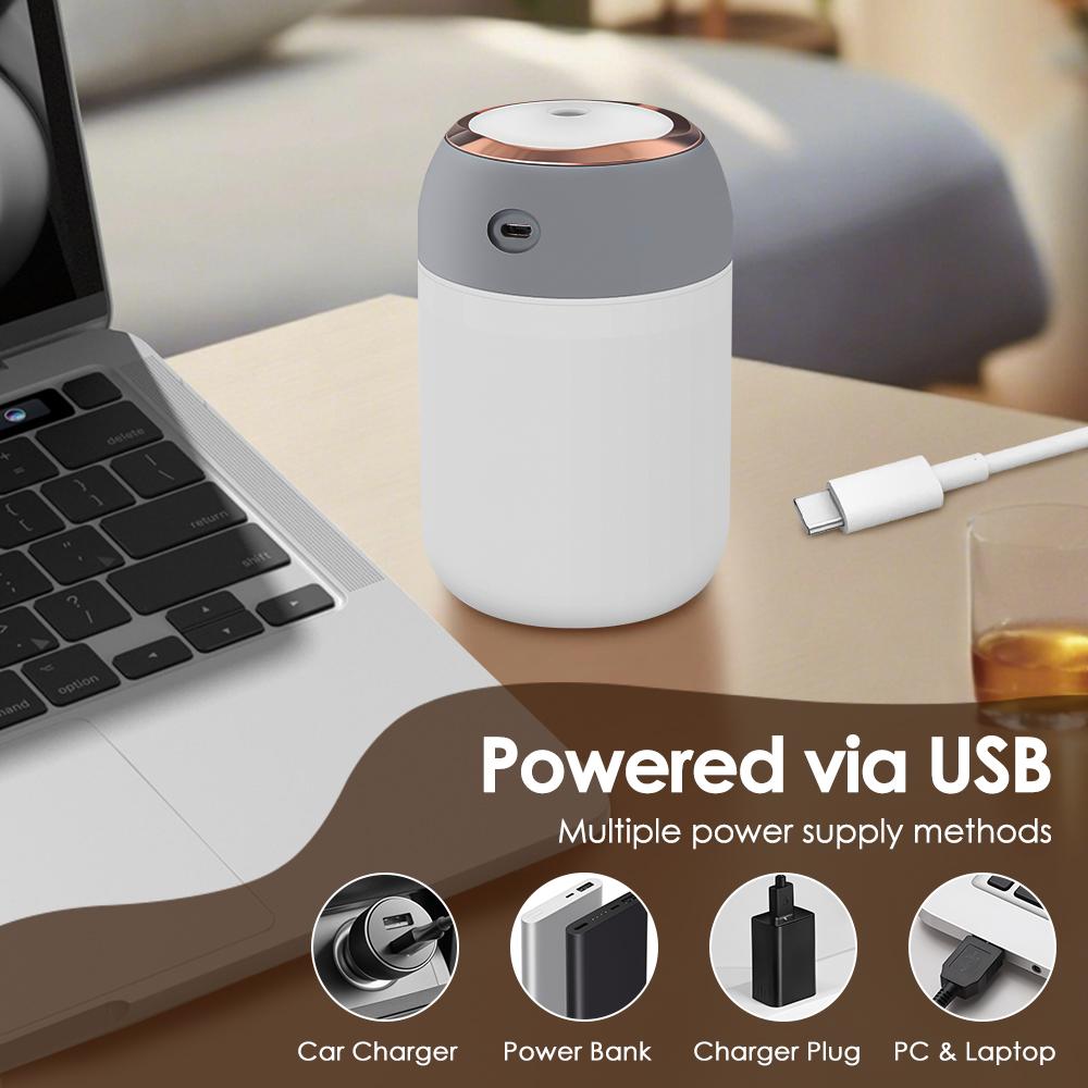 320ML USB Air Humidifier Portable LED Lamp Mini Atomization Diffuser Car Purifier Aroma Anion Mist Maker With LED Night Light